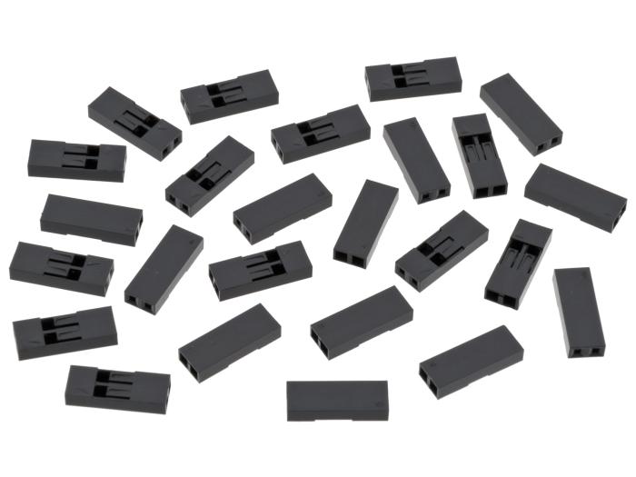 Contact housing 2.54mm 1x2-pin 25-pack @ electrokit (1 of 1)