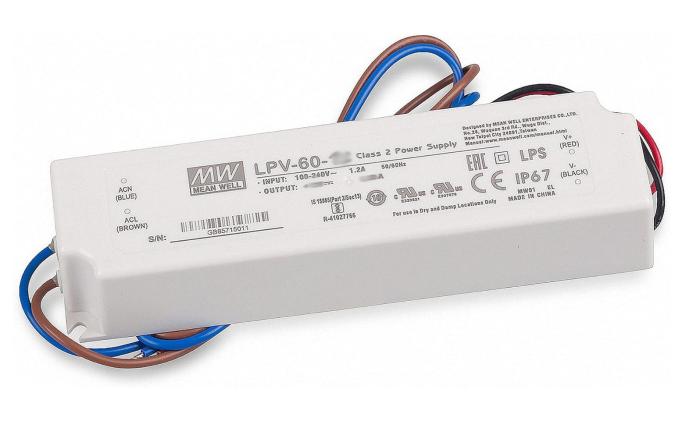 Nätaggregat 24V 2.5A 60W LPV-60-24 @ electrokit (1 av 1)