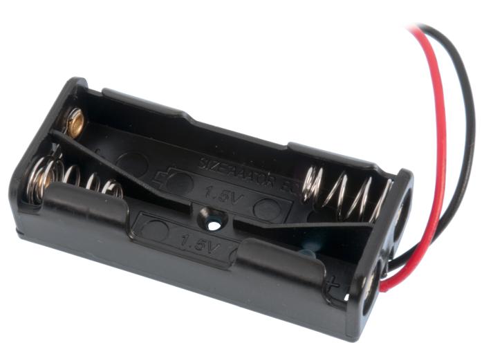 Batterihållare 2x AAA kabelanslutning @ electrokit (1 av 1)