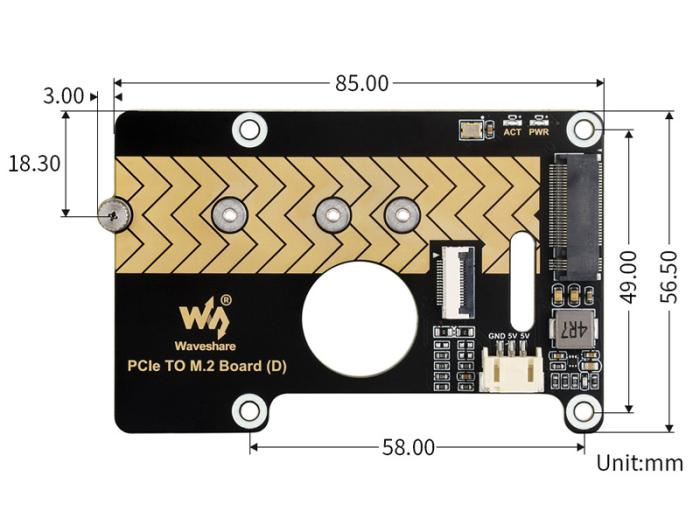 PCIe till M.2 HAT för Raspberry Pi 5 @ electrokit (10 av 10)