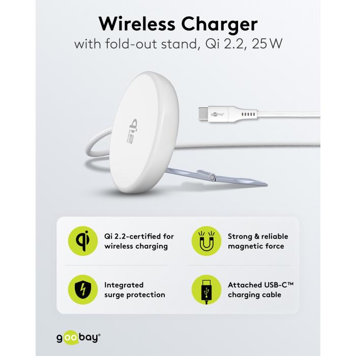 Trådlös Qi2 snabbladdare 25W med magnet och hållare @ electrokit (5 av 7)