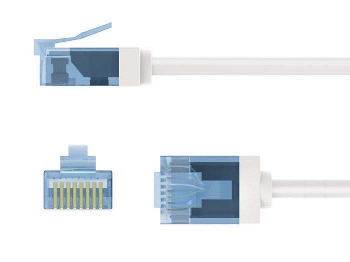 UTP Cat6a ultra-flexibel nätverkskabel 0.15m vit LSZH TPE Cu @ electrokit (2 av 4)