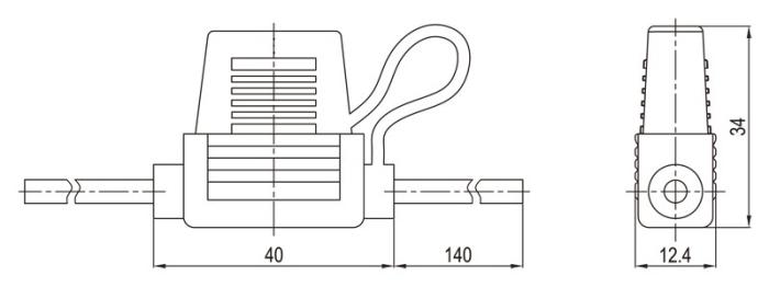 MIDI Blade fuse holder 20A with cable @ electrokit (2 of 2)