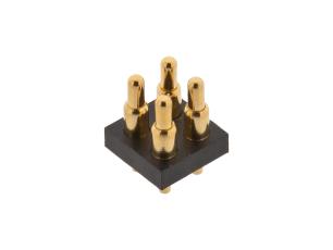 Pogo-pin 2x2 &oslash;1x7mm stiftlist 2.54mm fj&auml;drande @ electrokit