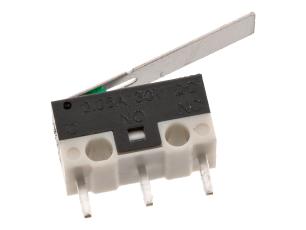 Micro switch 50mA on-(on) straight long lever PCB @ electrokit