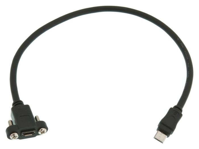 Adapterkabel MicroUSB-B till MicroUSB-B - panelmonterad @ electrokit (1 av 1)