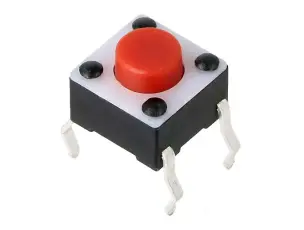 Taktil omkopplare PCB 6x6x5mm röd @ electrokit