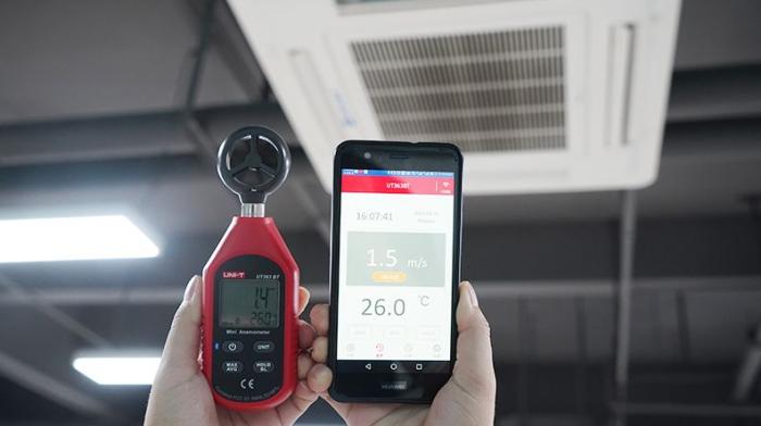 Vane Anemometer - Air Velocity Tester 0-30 m/s Bluetooth @ electrokit (7 of 7)