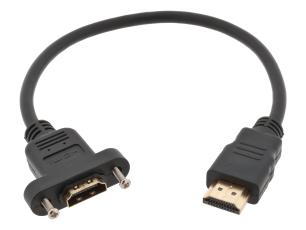 HDMI 1.4 adapterkabel hane till hona - panelmonterad @ electrokit