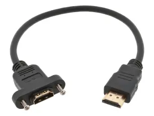 HDMI 1.4 adapterkabel hane till hona - panelmonterad @ electrokit