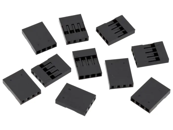 Contact housing 2.54mm 1x4-pin 10-pack @ electrokit (1 of 1)