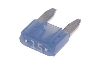 Blade fuse 15A 32VDC - MINI ATM blue @ electrokit