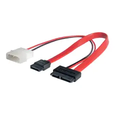 Adapterkabel Slim SATA power + data 0.2m @ electrokit