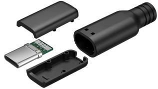 USB-C-kontakt hane l&ouml;danslutning USB2.0 @ electrokit