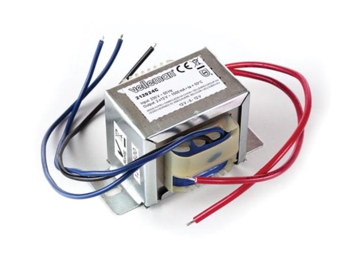 Transformator 24VA 2x12V 1A @ electrokit (1 av 1)