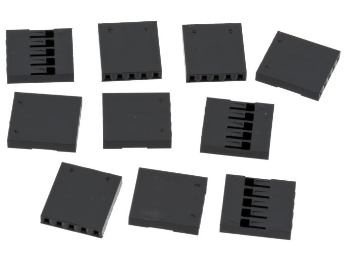 Contact housing 2.54mm 1x5-pin 10-pack @ electrokit (1 of 1)