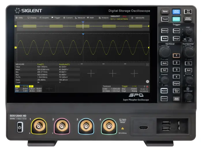 Oscilloskop 100MHz 2-kan 12-bit Siglent SDS1102X HD @ electrokit (2 av 10)