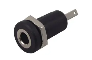 3.5mm hona 2-pol mono chassi @ electrokit