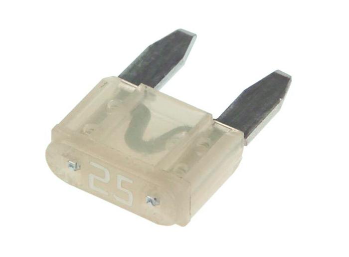Blade fuse 25A 32VDC - MINI ATM clear @ electrokit (1 of 1)