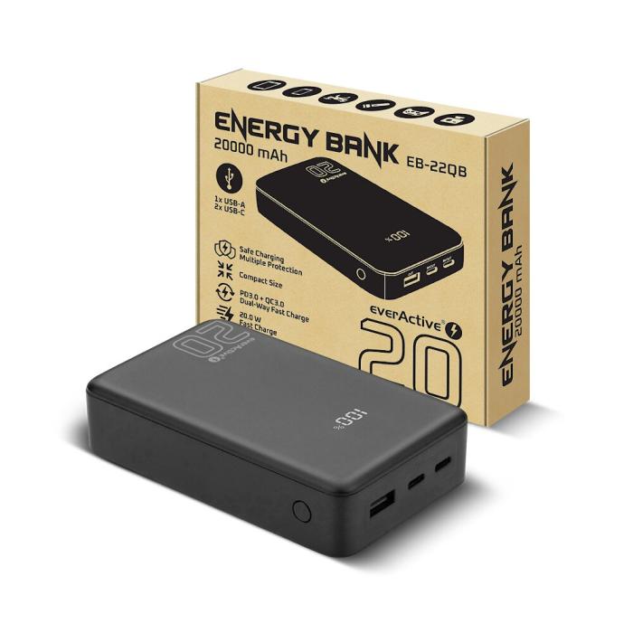 Powerbank 20000 mAh USB-C PD + USB-A 20W @ electrokit (4 av 8)