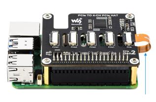 4x PCIe expansion for Raspberry Pi 5 @ electrokit