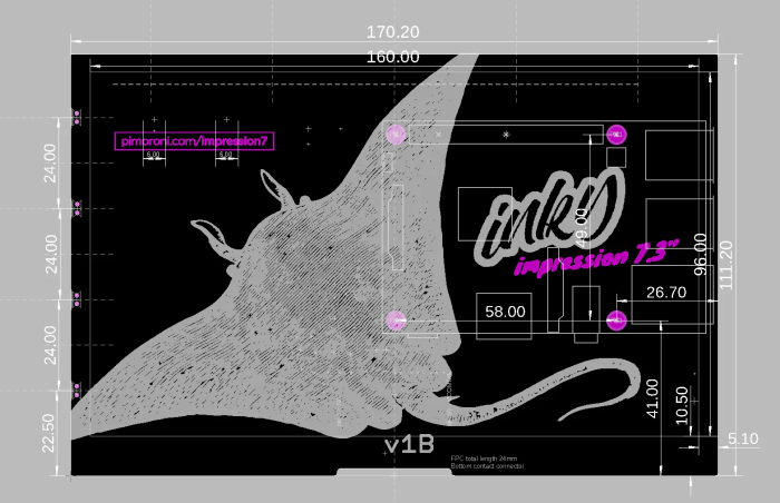 Inky Impression - Display E-papper 7 färger 7.3