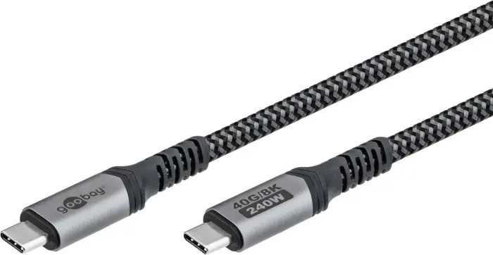 USB-C cable textile USB 4.0 40Gbps 240W 1.0m @ electrokit (2 of 11)