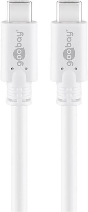 USB-C kabel USB 3.2 Gen1 60W 1.0m vit @ electrokit (1 av 2)