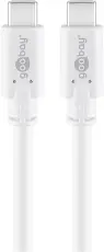 USB-C kabel USB 3.2 Gen1 60W 1.0m vit @ electrokit