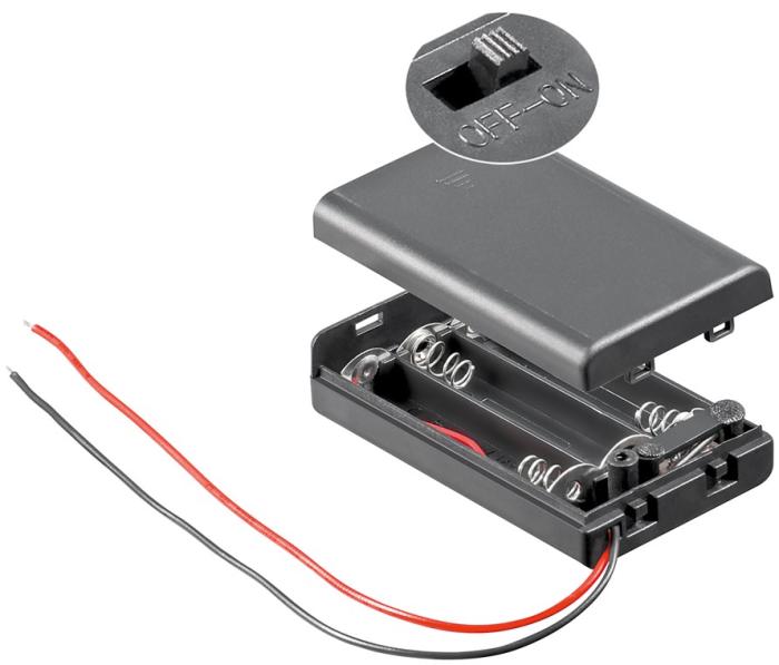 Batterihållare 3x AAA box brytare kabelanslutning @ electrokit (1 av 1)
