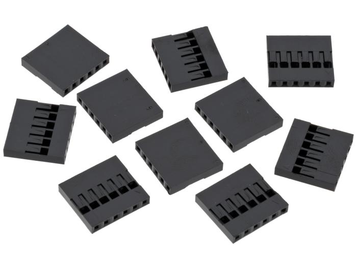 Contact housing 2.54mm 1x6-pin 10-pack @ electrokit (1 of 1)