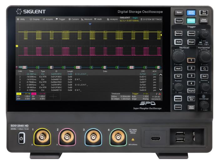 Oscilloskop 100MHz 4-kan 12-bit Siglent SDS1104X HD @ electrokit (3 av 10)