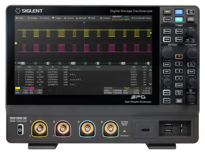 Oscilloskop 100MHz 2-kan 12-bit Siglent SDS1102X HD @ electrokit (3 av 10)