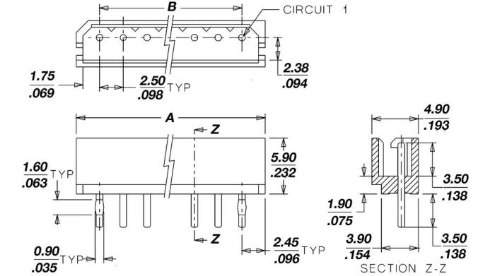 Stiftlist SPOX 2.5mm 5-pol @ electrokit (2 av 2)