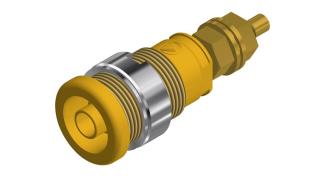 Safety socket &oslash;4mm - yellow @ electrokit