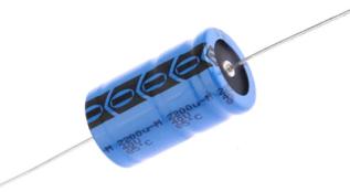 Electrolytic capacitor 2200uF 40V axial &oslash;18x30mm 5000h @ electrokit