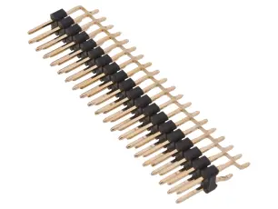 Stiftlist 2.54mm 2x20-pol vinklad SMD @ electrokit