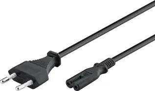 Nätsladd CEE7/16 till C7 3m svart @ electrokit