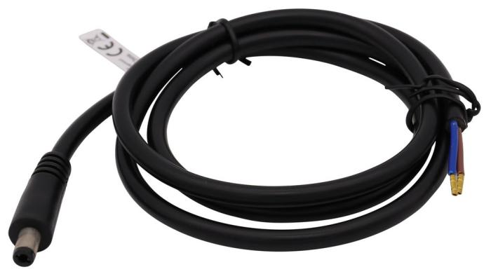 DC-kabel 2.5/5.5mm hane till open end 0.5m svart @ electrokit (1 av 1)