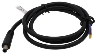 DC-kabel 2.5/5.5mm hane till open end 0.5m svart @ electrokit