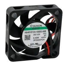 Fläkt 40x40x10mm 12VDC 15.7dBA 9.1m³/h @ electrokit