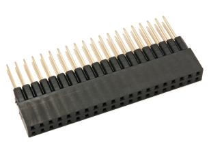 Hylslist 2x20-pin 2.54mm - 13.5mm GIPO stacking header @ electrokit