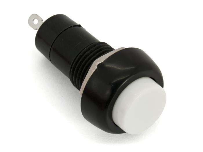 Push button ø12mm 1-p off-on white @ electrokit (1 of 2)