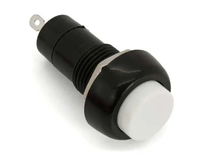 Tryckknapp ø12mm 1-pol off-on vit @ electrokit (1 av 2)
