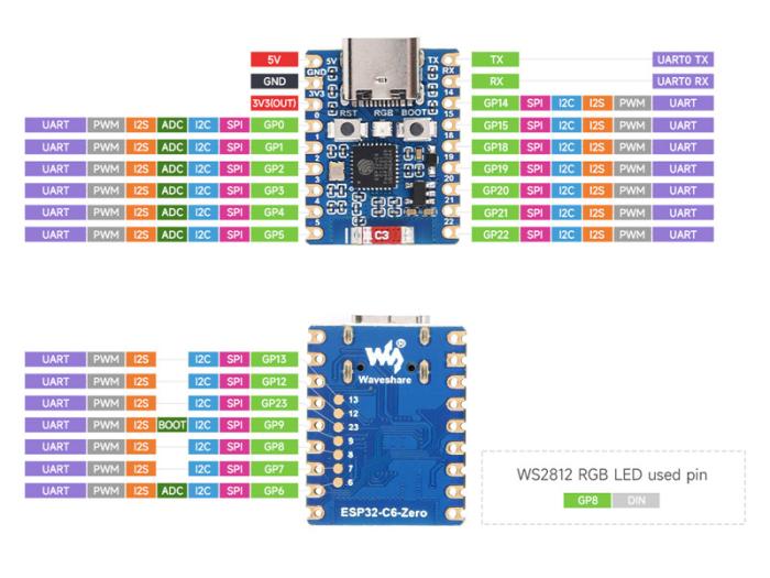 ESP32-C6 utvecklingskort @ electrokit (6 av 6)