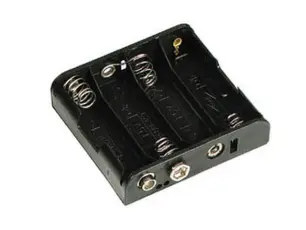 Batterihållare 4x AA kontakt (6F22) @ electrokit