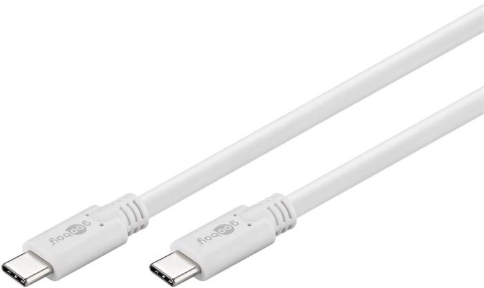 USB-C kabel USB 3.2 Gen1 60W 1.0m vit @ electrokit (2 av 2)