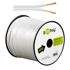 Kabel 2x1.5mm² CCA vit 100m @ electrokit