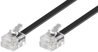 RJ11 modular signal- och telekabel 2m svart @ electrokit