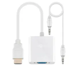 HDMI 1.2 - till VGA-adapter - vit @ electrokit